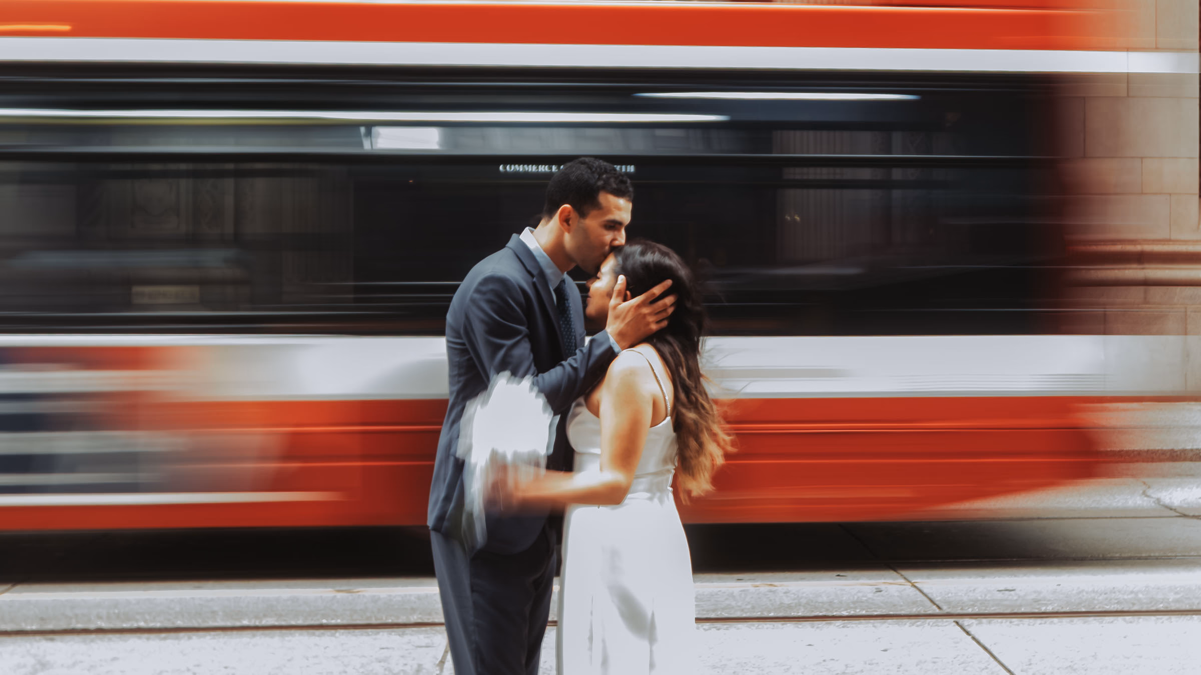Alex and Aziz pre-wedding styling landscape frame by AD Photography, coordinated outfits in Toronto
